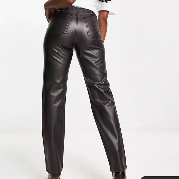 NWT 🖤 River Island Faux Leather Pant - Picture 2 of 5